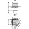 Сливной трап ALCAPLAST APV201 105х105/50/75, подводка – прямая