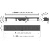 Водоотводящий желоб ALCAPLAST APZ10BLACK-950M с порогами для перфорированной решетки, черный матовый